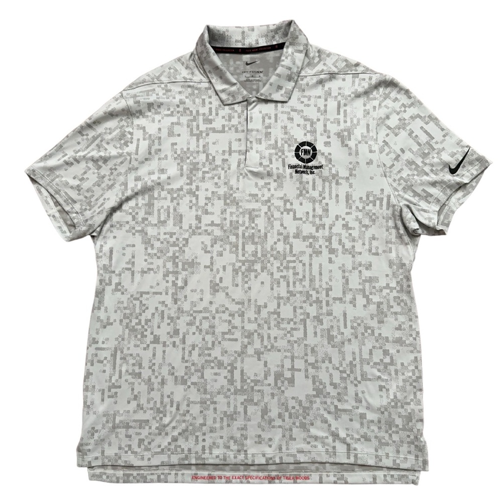 Nike Polo Shirt Mens Size L ADV Tiger Woods Collection Dri-Fit Golf Gray